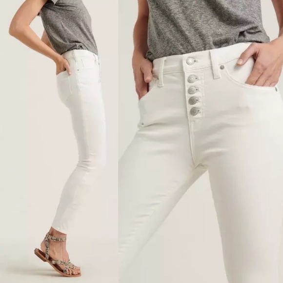 NEW Lucky Brand White Skinny Button Fly Jeans 00/24A - Picture 2 of 10